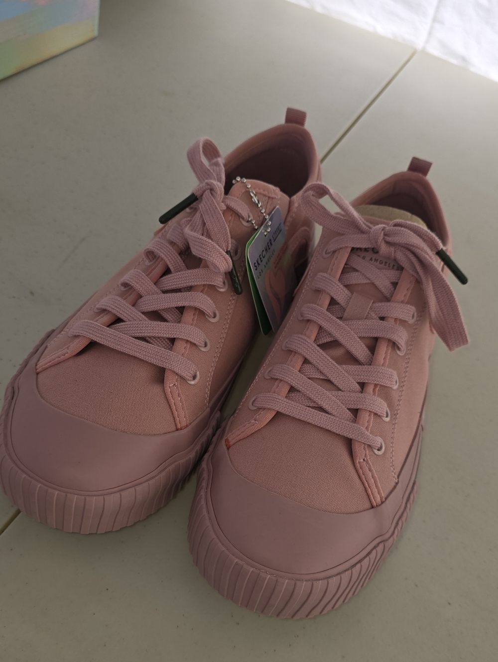 Skechers Women's Dusty Pink Lace-Up Canvas Sneakers